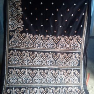 Kantha Stitch Black Pure Silk Saree