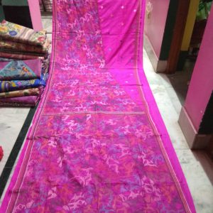 Kantha Stitch Pink Bangalore Silk Saree