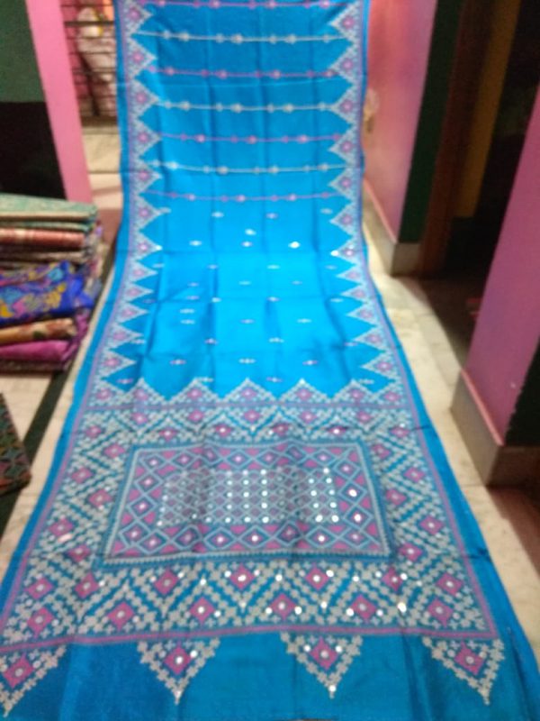 Kantha Stitch Firoza Bangalore Silk Saree
