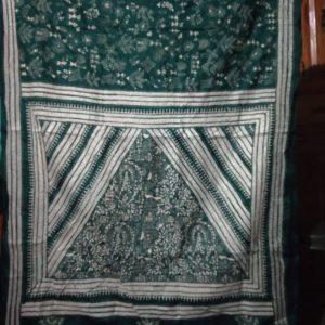Kantha Stitch Green Pure Silk Saree
